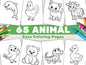 Animal Coloring Book for Kids, Easy Toddler Activity Pages, Preschool Coloring Printable (PDF)