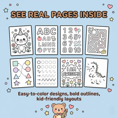 99500+ Kids Learning Bundle Coloring Pages Worksheets Activities PLR MRR Rights Digital Download Printables