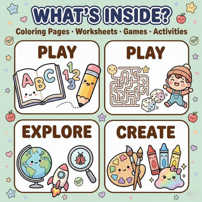 99500+ Kids Learning Bundle Coloring Pages Worksheets Activities PLR MRR Rights Digital Download Printables
