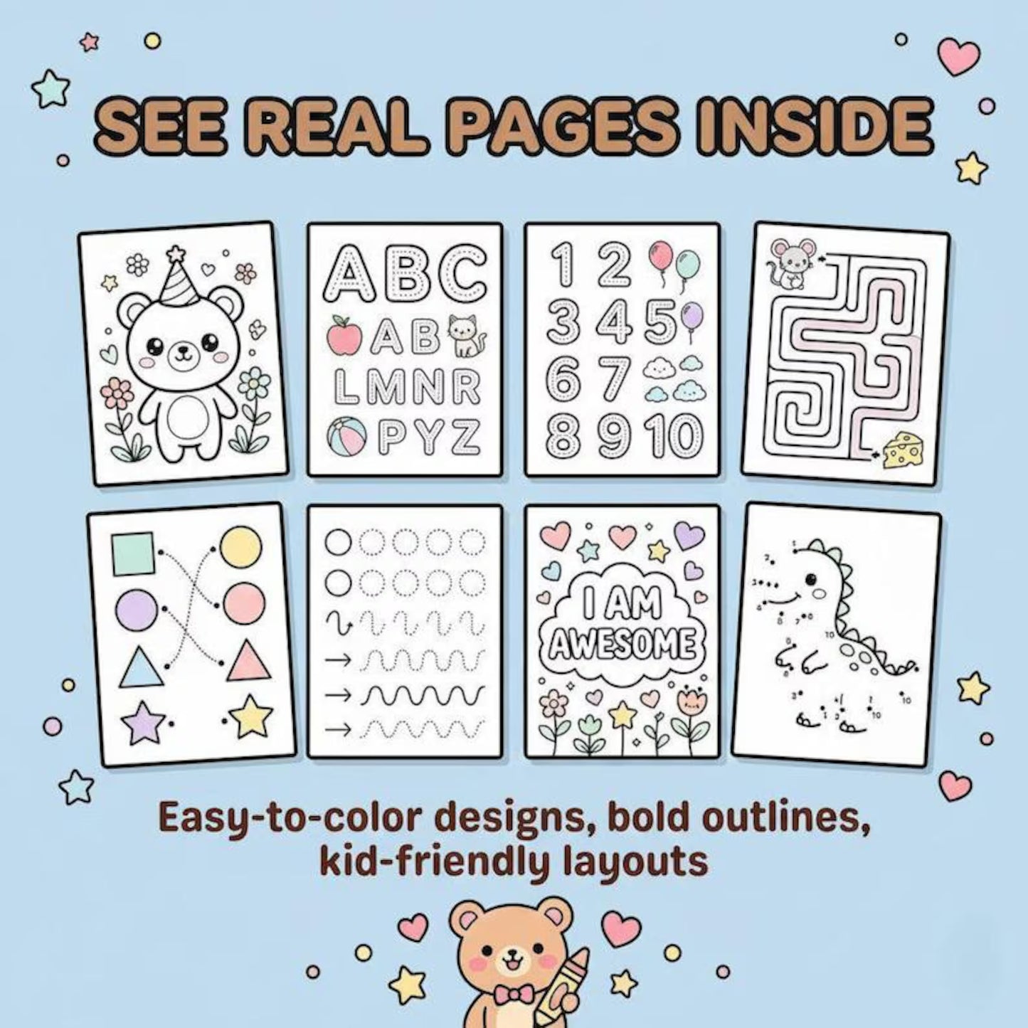 500,000+ Kids Learning Bundle Coloring Pages Worksheets Activities PLR MRR Rights Digital Download Printables